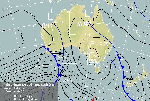 MSL synoptic chart in Morning Glory Cloud season