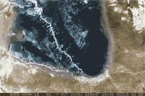 Satellite image of Morning Glory Cloud Australia